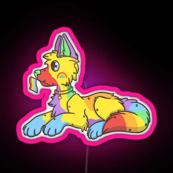 Pride Pups Gay German Shepherd RGB Neon Sign