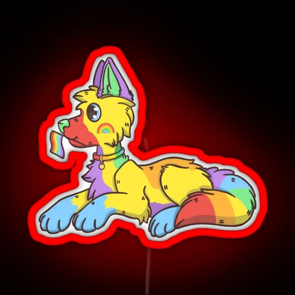 Pride Pups Gay German Shepherd RGB Neon Sign