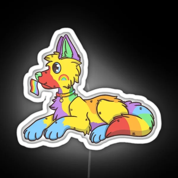 Pride Pups Gay German Shepherd RGB Neon Sign