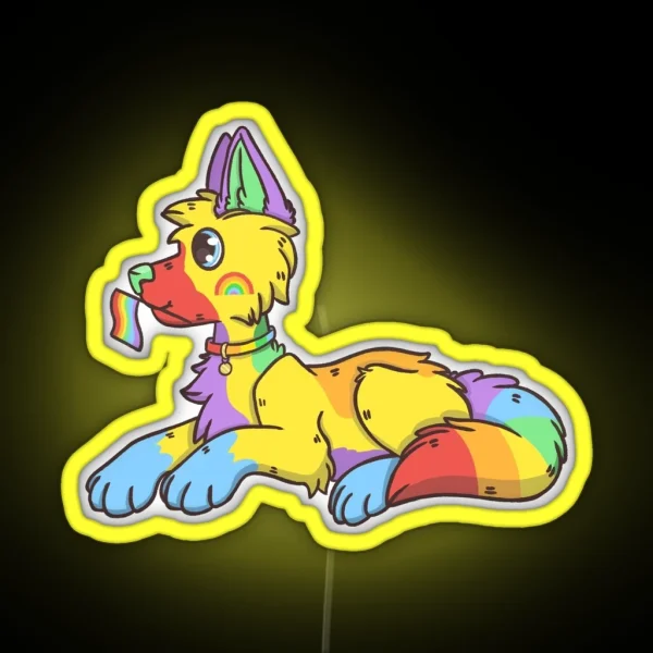 Pride Pups Gay German Shepherd RGB Neon Sign