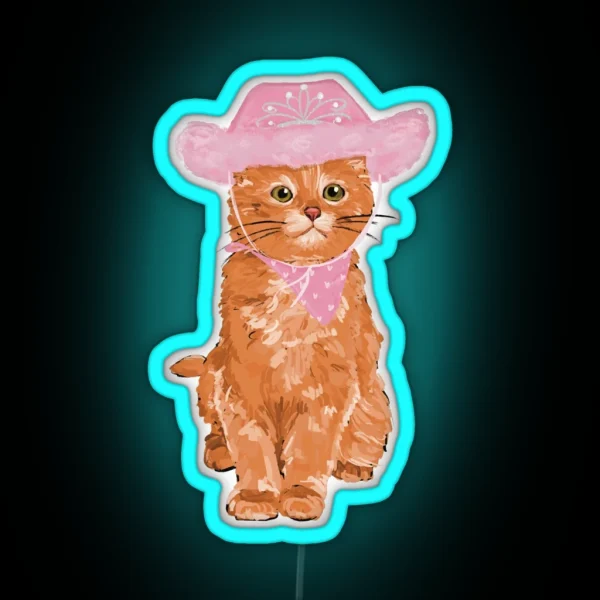 Princess Cowboy Cat RGB Neon Sign