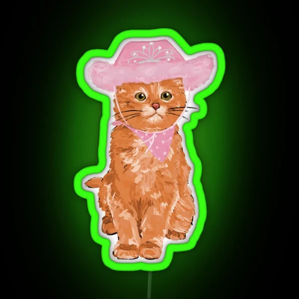Princess Cowboy Cat RGB Neon Sign