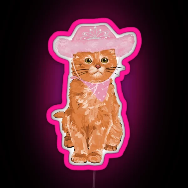 Princess Cowboy Cat RGB Neon Sign
