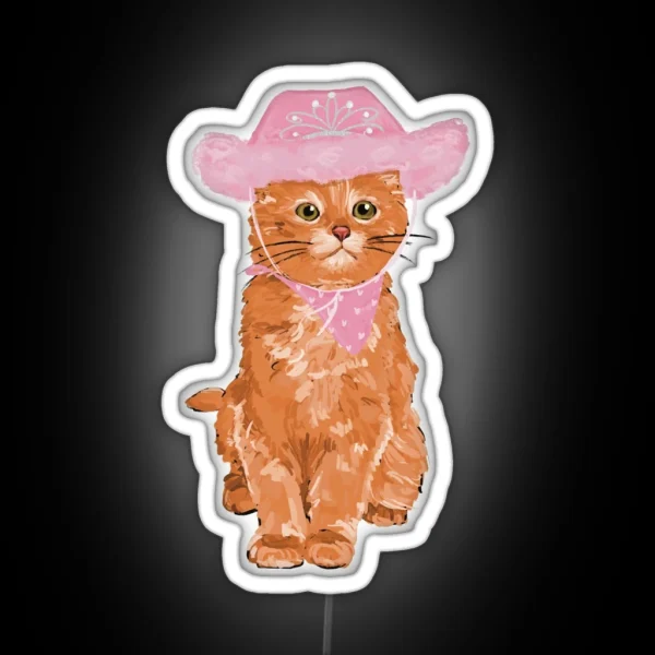 Princess Cowboy Cat RGB Neon Sign