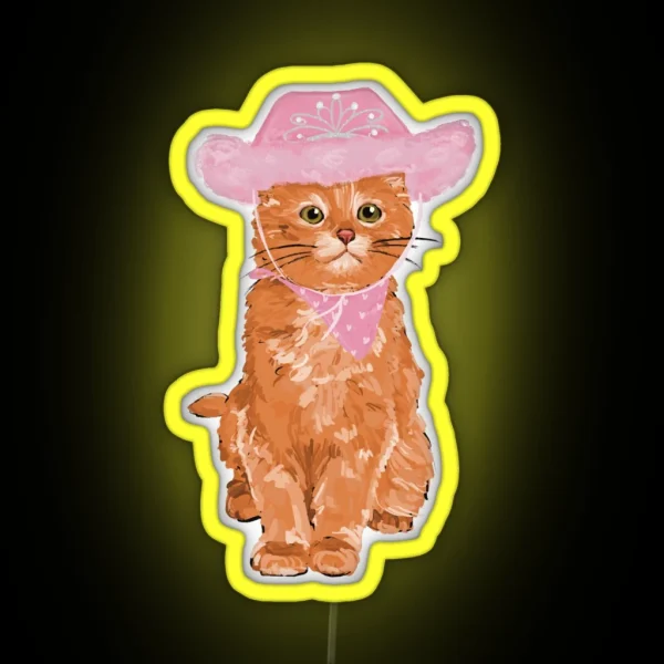 Princess Cowboy Cat RGB Neon Sign
