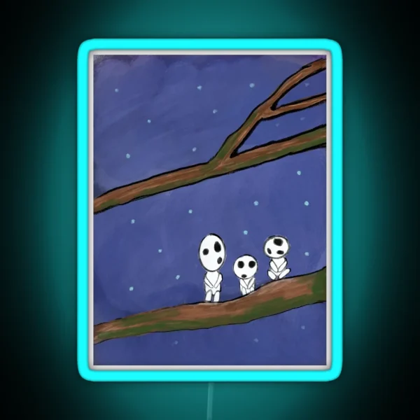 Princess Mononoke Kodama RGB Neon Sign