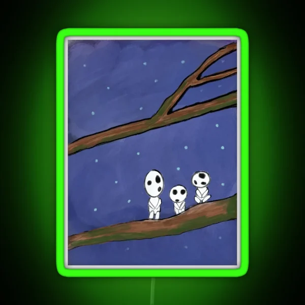 Princess Mononoke Kodama RGB Neon Sign
