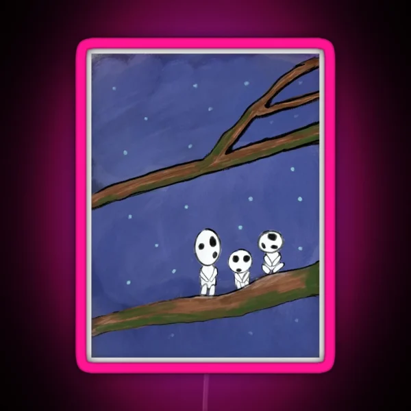Princess Mononoke Kodama RGB Neon Sign