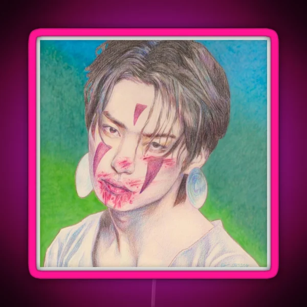 Princess Mononoke Lee Know Stray Kids RGB Neon Sign