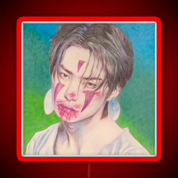 Princess Mononoke Lee Know Stray Kids RGB Neon Sign