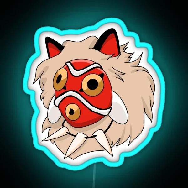 Princess Mononoke Red Mask RGB Neon Sign