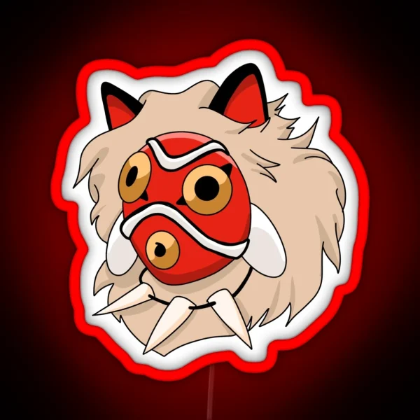 Princess Mononoke Red Mask RGB Neon Sign