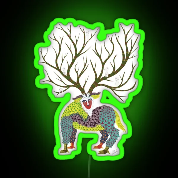 Princess Mononoke Stylised Forest Spirit RGB Neon Sign
