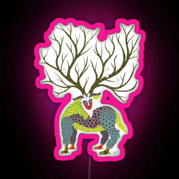 Princess Mononoke Stylised Forest Spirit RGB Neon Sign