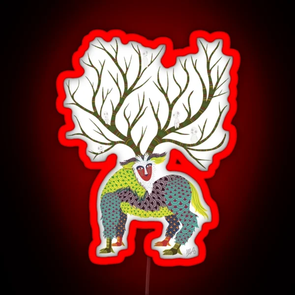 Princess Mononoke Stylised Forest Spirit RGB Neon Sign