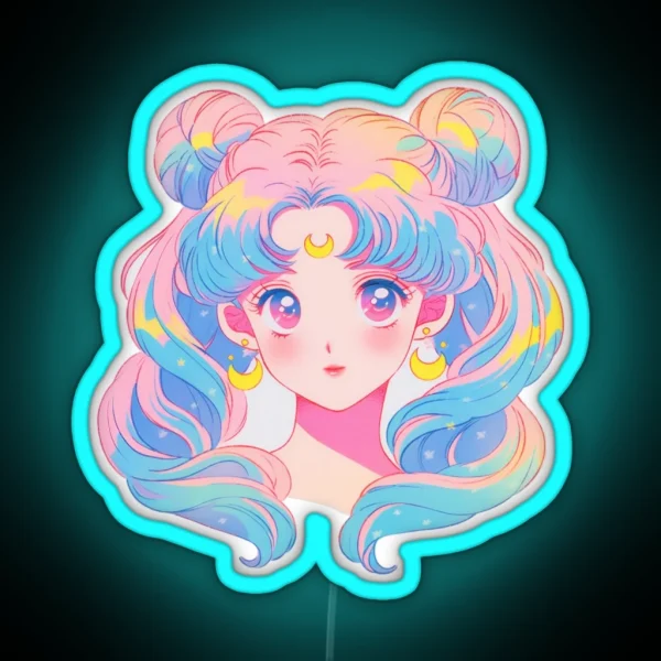 Princess Moon Girl Nostalgia RGB Neon Sign