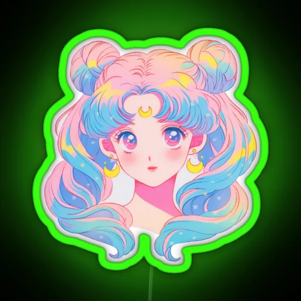 Princess Moon Girl Nostalgia RGB Neon Sign