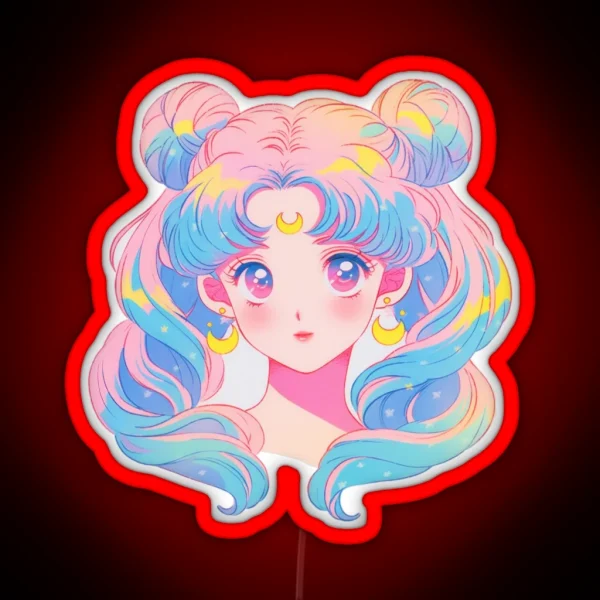 Princess Moon Girl Nostalgia RGB Neon Sign