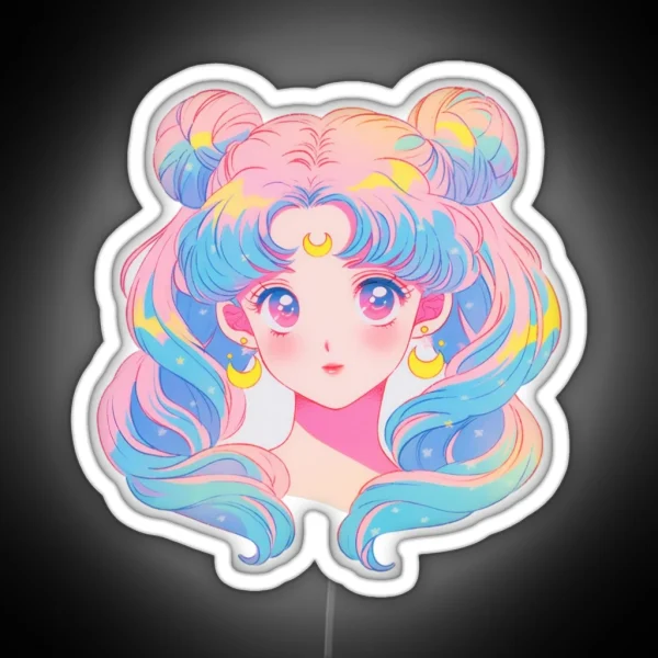 Princess Moon Girl Nostalgia RGB Neon Sign