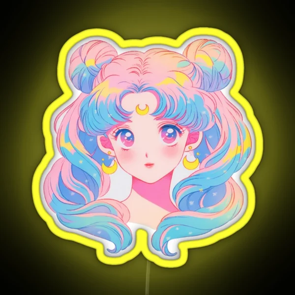Princess Moon Girl Nostalgia RGB Neon Sign