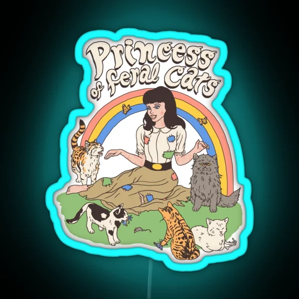 Princess Of Feral Cats RGB Neon Sign