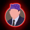neon rgb sign with prison mike text in red.