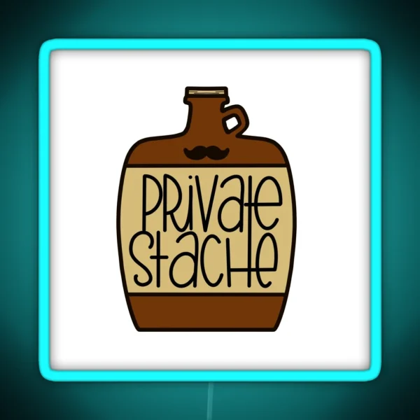 Private Stache RGB Neon Sign