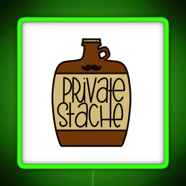 Private Stache RGB Neon Sign