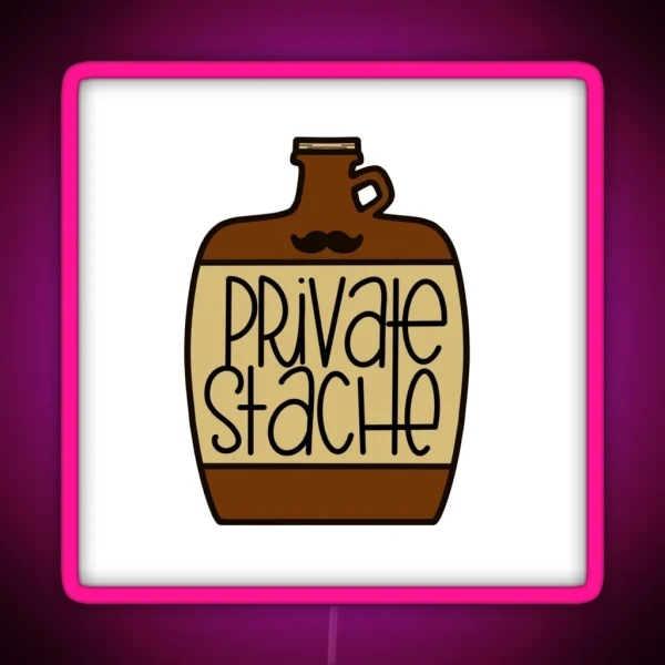 Private Stache RGB Neon Sign