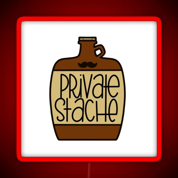 Private Stache RGB Neon Sign