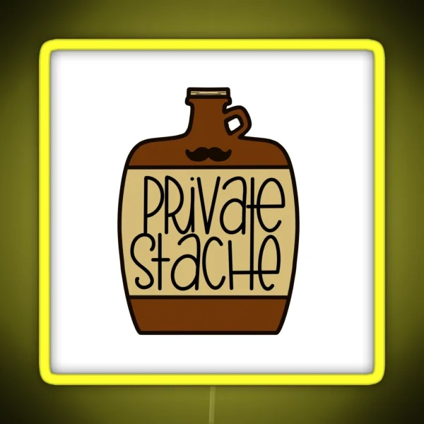 Private Stache RGB Neon Sign