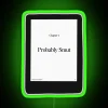 RGB neon sign promoting smut content with green lighting, perfect for a Kindle device.