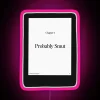 adult kindle neon sign with pink rgb lighting