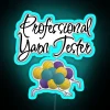 professional yarn tester funny text design for crocheters knitters yarn collectors rgb neon sign blue