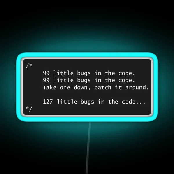Programmer And Bugs RGB Neon Sign
