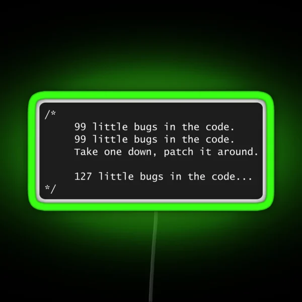 Programmer And Bugs RGB Neon Sign