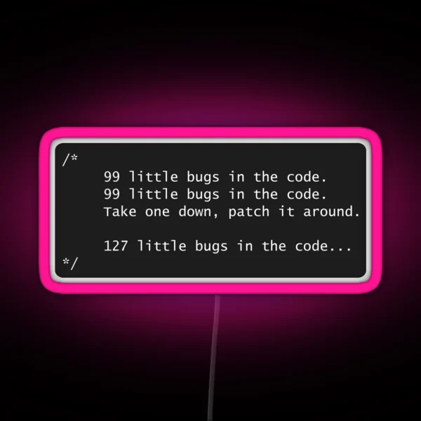 Programmer And Bugs RGB Neon Sign