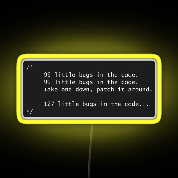 Programmer And Bugs RGB Neon Sign