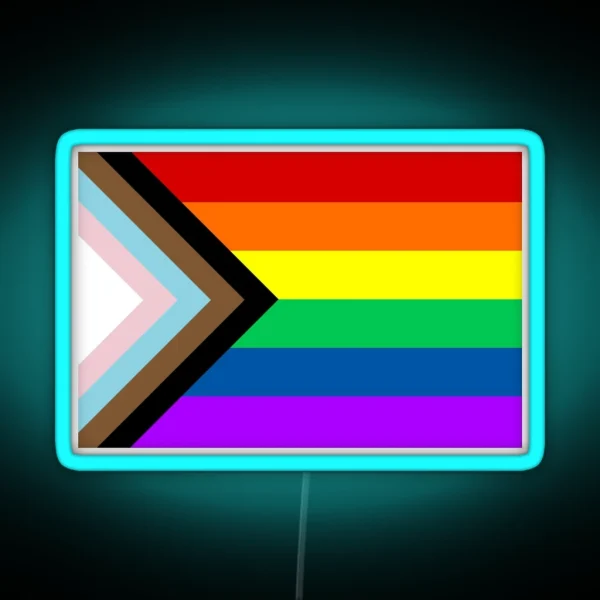 Progress Pride Flag LGBTQ Pillow Led Car RGB Neon Sign