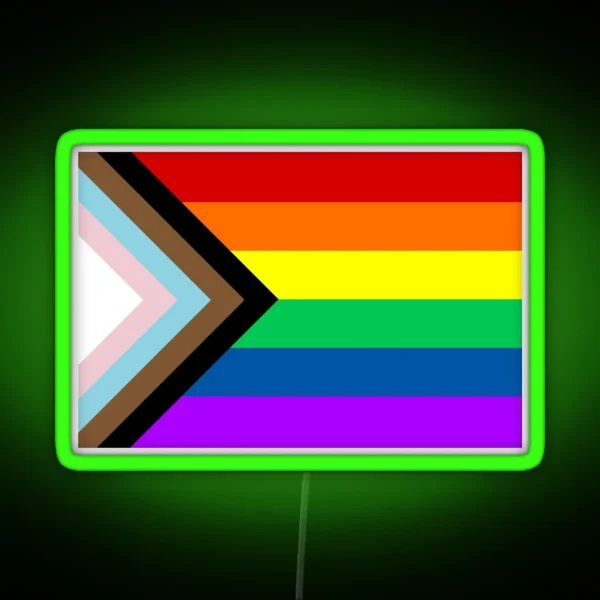 Progress Pride Flag LGBTQ Pillow Led Car RGB Neon Sign