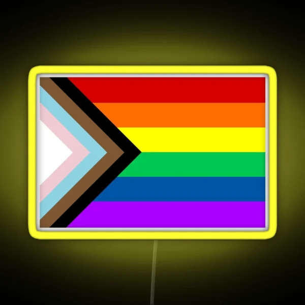 Progress Pride Flag LGBTQ Pillow Led Car RGB Neon Sign