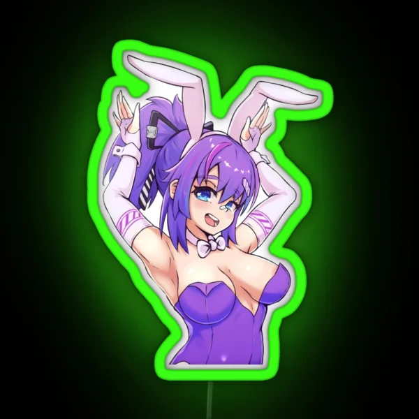 Projekt Melody Bunny Vshojo Vtuber RGB Neon Sign