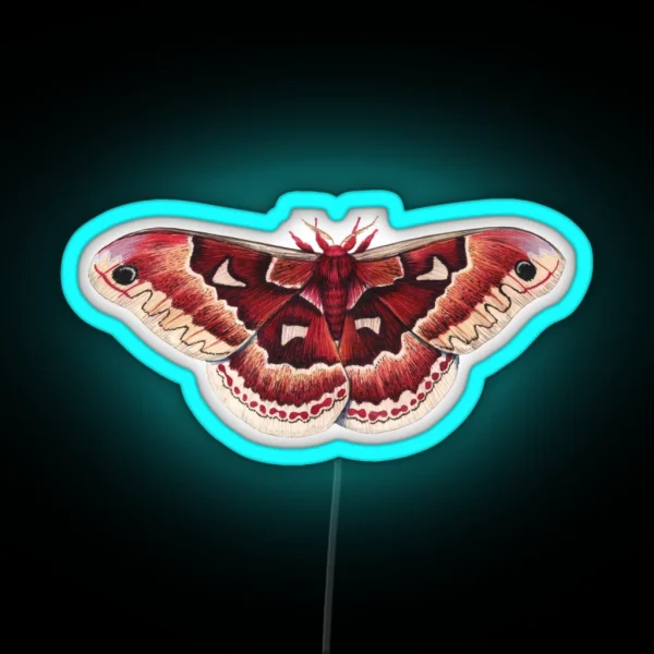 Promethea Silkmoth Callosamia Promethea RGB Neon Sign