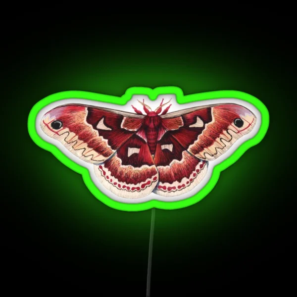 Promethea Silkmoth Callosamia Promethea RGB Neon Sign