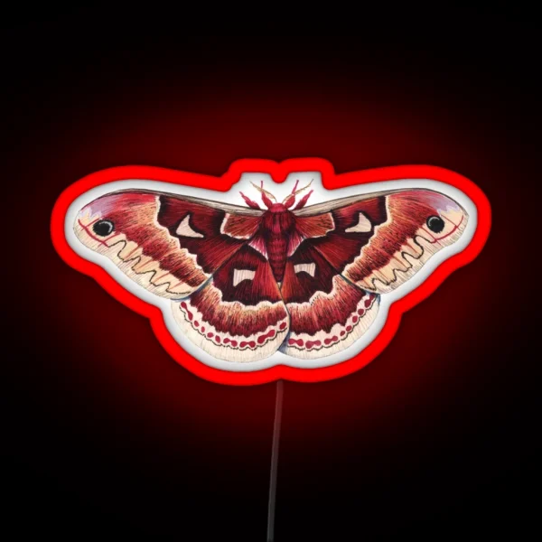 Promethea Silkmoth Callosamia Promethea RGB Neon Sign