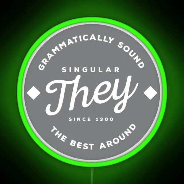 Pronoun Badge They V 2 RGB Neon Sign
