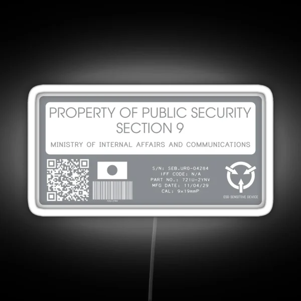 Property Of Section 9 RGB Neon Sign