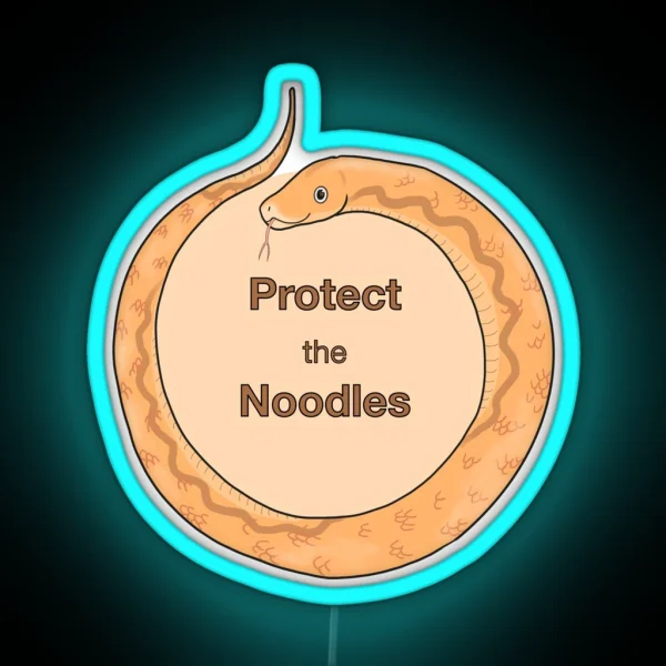 Protect The Noodles Snake Lover Led RGB Neon Sign