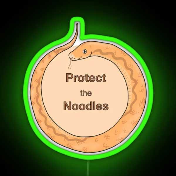 Protect The Noodles Snake Lover Led RGB Neon Sign