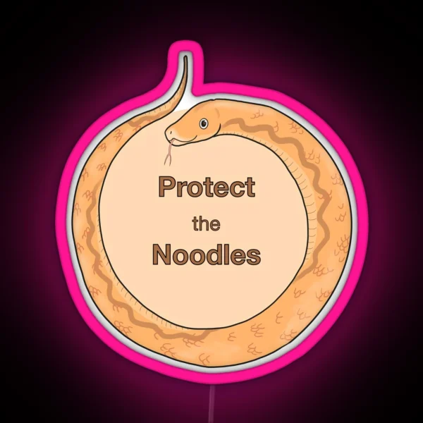 Protect The Noodles Snake Lover Led RGB Neon Sign